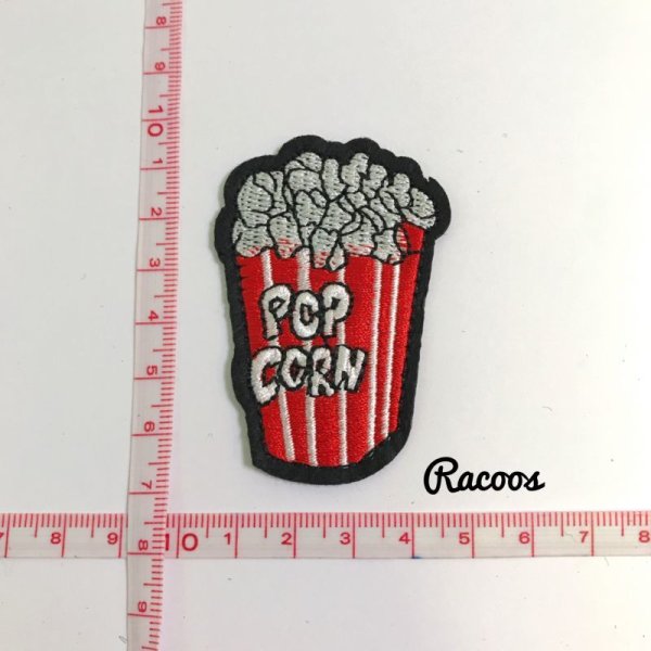 画像1: 【WP-30】ポップコーン 刺繍 ワッペン (1)