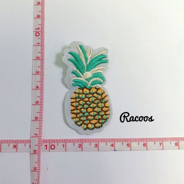 画像1: 【WP-25】パイナップル 刺繍 ワッペン (1)